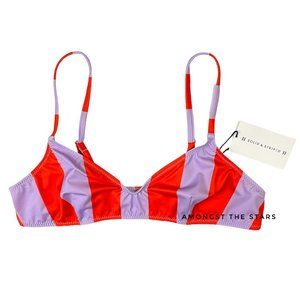 Solid & Striped The Rachel Purple & Red Stripe Bikini Top